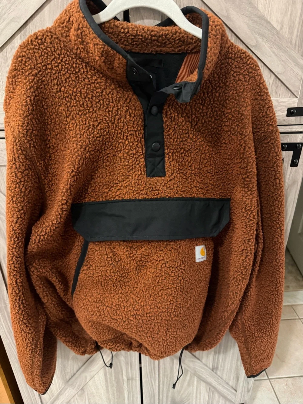 Carhartt Men's Rust Brown Sherpa Pullover Fleece